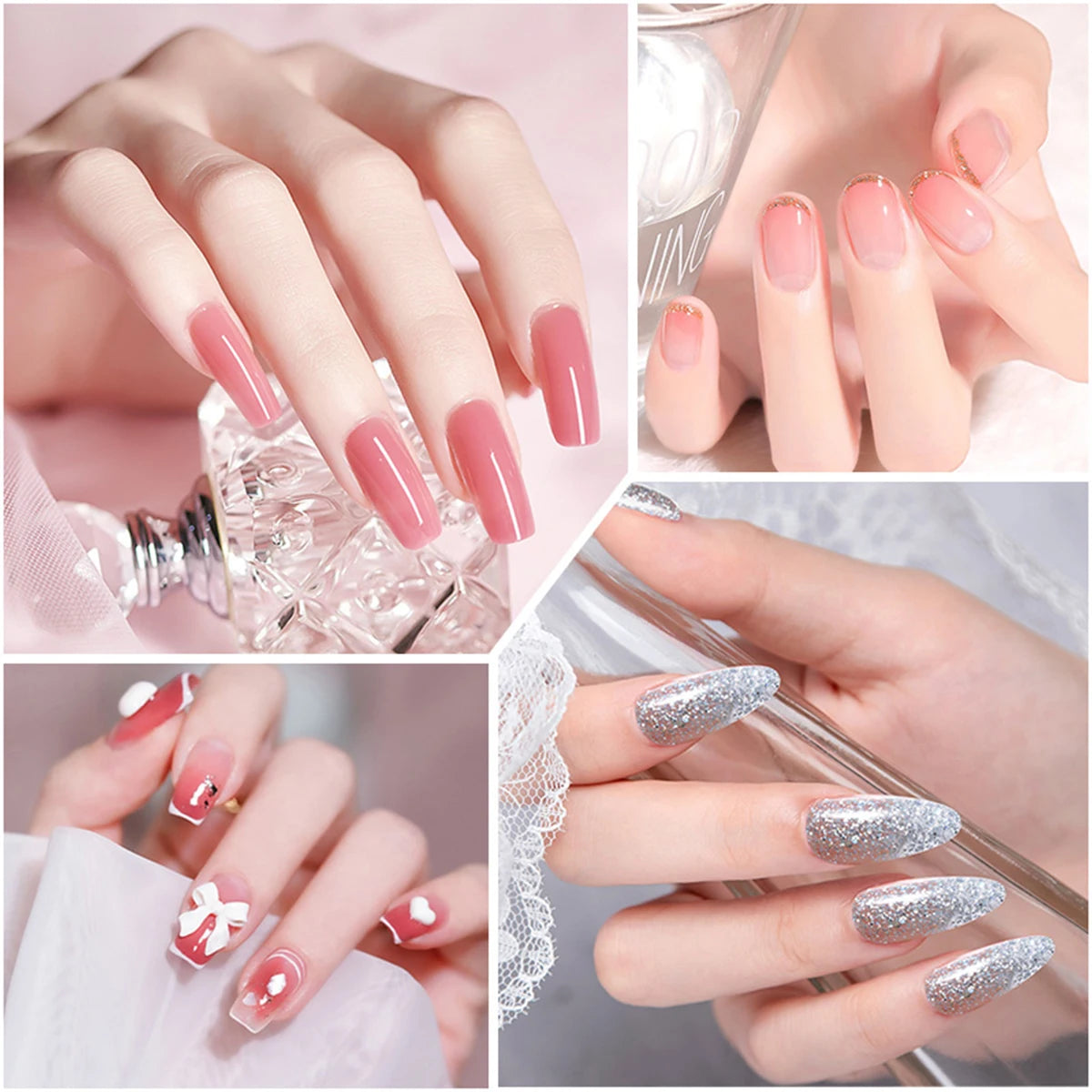 DIY Poly Gel Nail Extension Kit with Led Lamp & Accessories