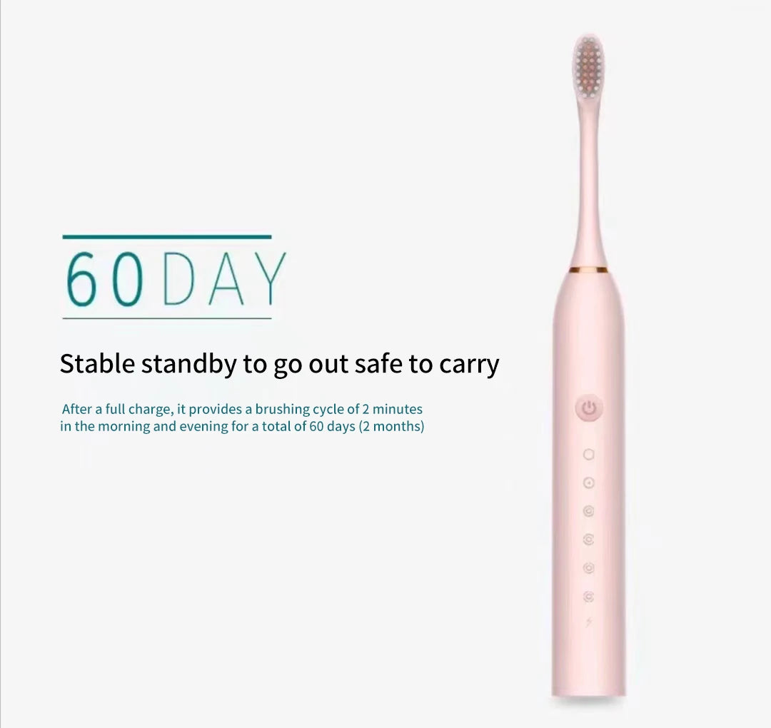 Waterproof  Sonic Electric Toothbrush with 6 Cleaning Modes