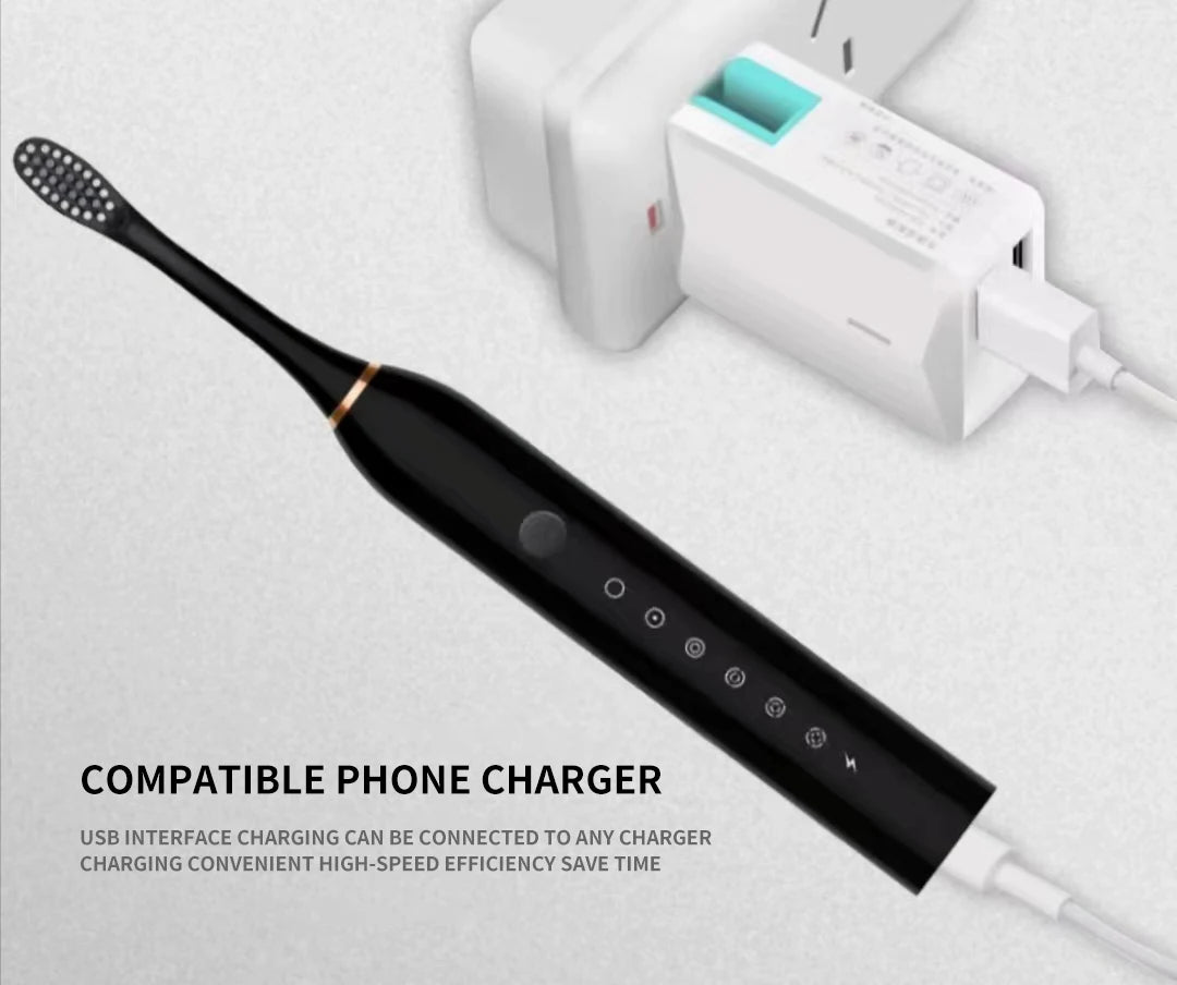 Waterproof  Sonic Electric Toothbrush with 6 Cleaning Modes