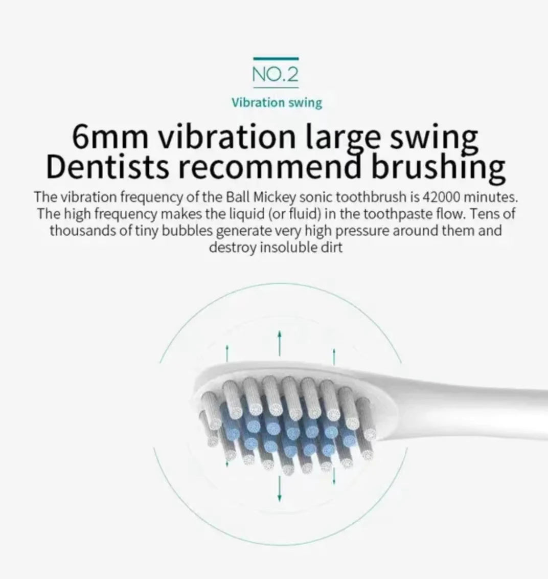 Waterproof  Sonic Electric Toothbrush with 6 Cleaning Modes